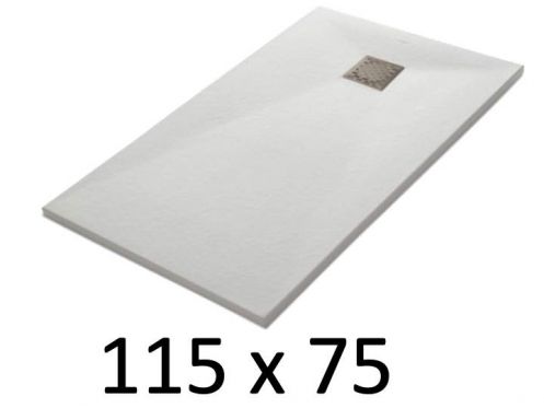Receveur de douche 115x75 cm, resine, extra plat, recoupable, TECNIK 75x115
