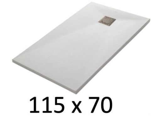 Douchebak 115x70 cm, hars, extra plat, snijdbaar, TECNIK 70x115