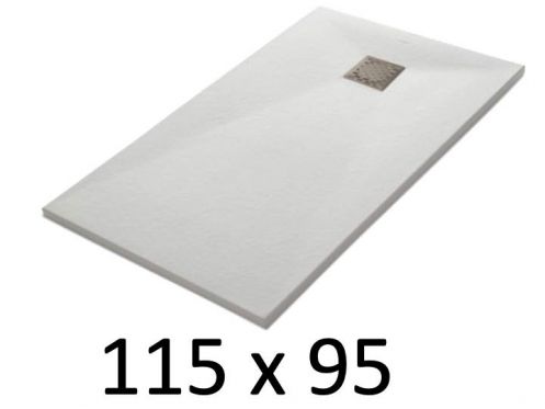 Receveur de douche 115x95 cm, resine, extra plat, recoupable, TECNIK 95x115