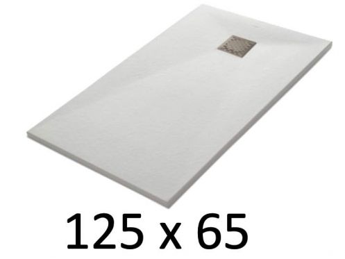 Receveur de douche 125x65 cm, resine, extra plat, recoupable, TECNIK 65x125 