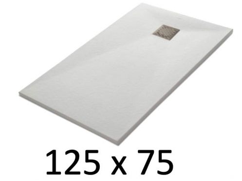 Receveur de douche 125x75 cm, resine, extra plat, recoupable, TECNIK 75x125 