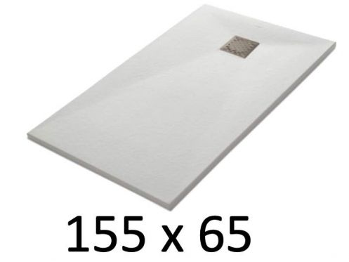Receveur de douche 155x65 cm, resine, extra plat, recoupable, TECNIK 65x155 
