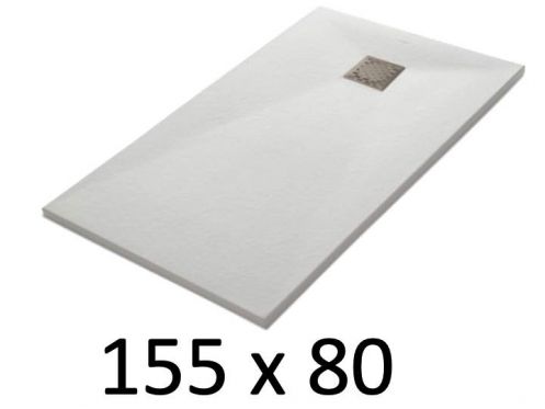 Receveur de douche 155x80 cm, resine, extra plat, recoupable, TECNIK 80x155 
