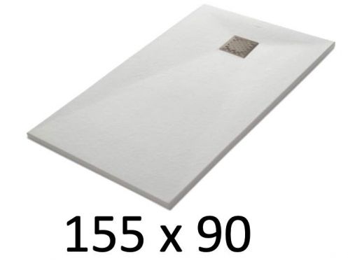 Receveur de douche 155x90 cm, resine, extra plat, recoupable, TECNIK 90x155 