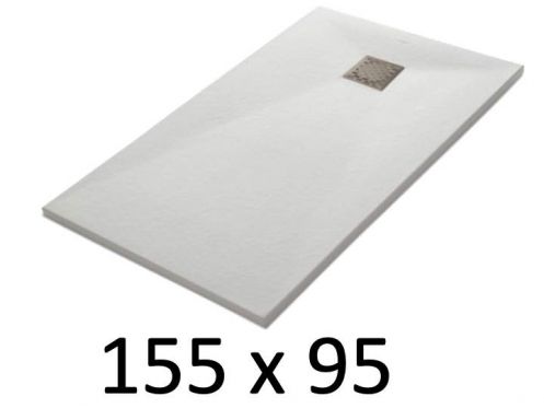Receveur de douche 155x95 cm, resine, extra plat, recoupable, TECNIK 95x155 