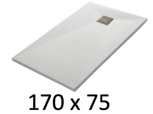 Receveur de douche 170x75 cm, resine, extra plat, recoupable, TECNIK 75x170 
