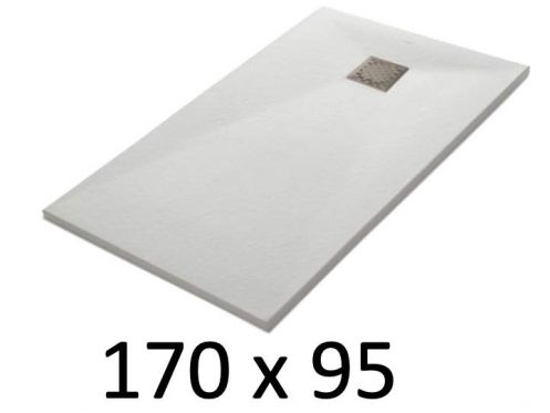 Receveur de douche 170x95 cm, resine, extra plat, recoupable, TECNIK 95x170 