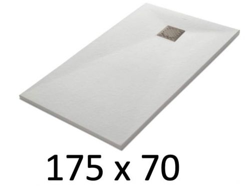 Receveur de douche 175x70 cm, resine, extra plat, recoupable, TECNIK 70x175 