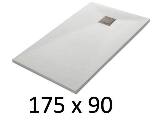 Receveur de douche 175x90 cm, resine, extra plat, recoupable, TECNIK 90x175 