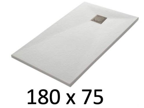 Receveur de douche 180x75 cm, resine, extra plat, recoupable, TECNIK 75x180 