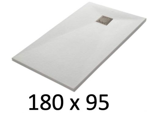 Receveur de douche 180x95 cm, resine, extra plat, recoupable, TECNIK 95x180 