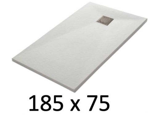 Receveur de douche 185x75 cm, resine, extra plat, recoupable, TECNIK 75x185 