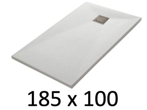 Receveur de douche 185x100 cm, resine, extra plat, recoupable, TECNIK 100x185 