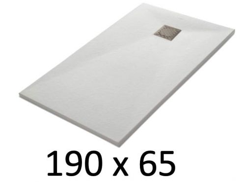 Receveur de douche 190x65 cm, resine, extra plat, recoupable, TECNIK 65x190 