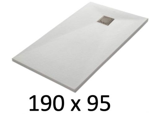 Receveur de douche 190x95 cm, resine, extra plat, recoupable, TECNIK 95x190 