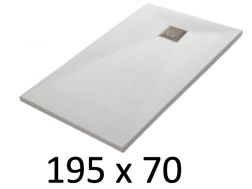 Douchebak 195x70 cm, hars, extra plat, snijdbaar, TECNIK 70x195