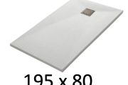 Receveur de douche 195x80 cm, resine, extra plat, recoupable, TECNIK 80x195 