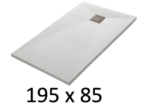 Receveur de douche 195x85 cm, resine, extra plat, recoupable, TECNIK 85x195 