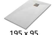Receveur de douche 195x95 cm, resine, extra plat, recoupable, TECNIK 95x195 