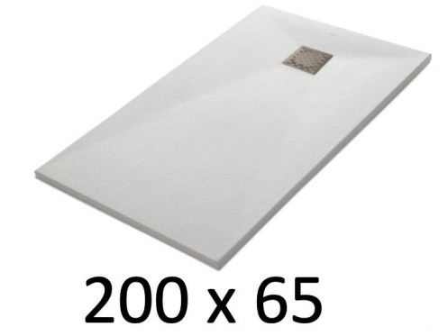 Receveur de douche 200x65 cm, resine, extra plat, recoupable, TECNIK 65x200 