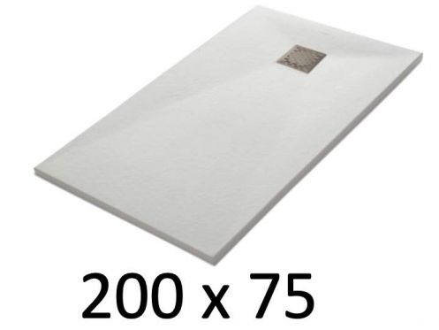Receveur de douche 200x75 cm, resine, extra plat, recoupable, TECNIK 75x200 