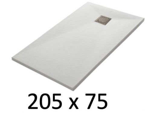 Receveur de douche 205x75 cm, resine, extra plat, recoupable, TECNIK 75x205 