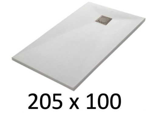Receveur de douche 205x100 cm, resine, extra plat, recoupable, TECNIK 100x205 