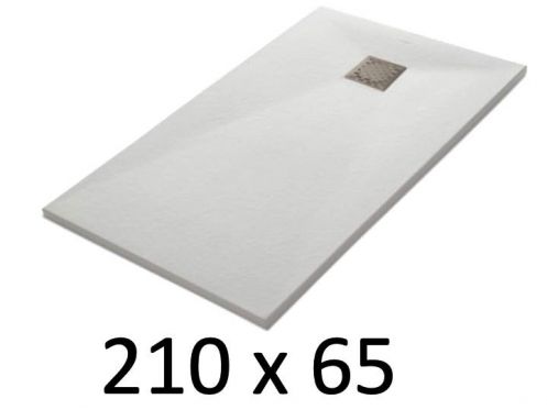 Receveur de douche 210x65 cm, resine, extra plat, recoupable, TECNIK 65x210