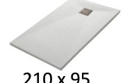 Receveur de douche 210x95 cm, resine, extra plat, recoupable, TECNIK 95x210 