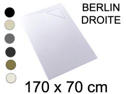 Receveur de douche, 170x70 cm, evacuation angle droit - BERLIN DROITE 70x170