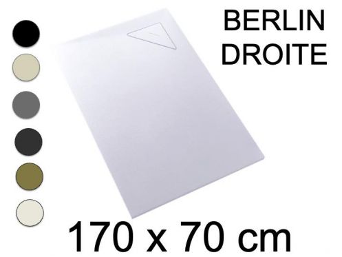 Receveur de douche, 170x70 cm, evacuation angle droit - BERLIN DROITE 70x170