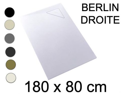Receveur de douche, 180x80 cm, evacuation angle droit - BERLIN DROITE 80x180
