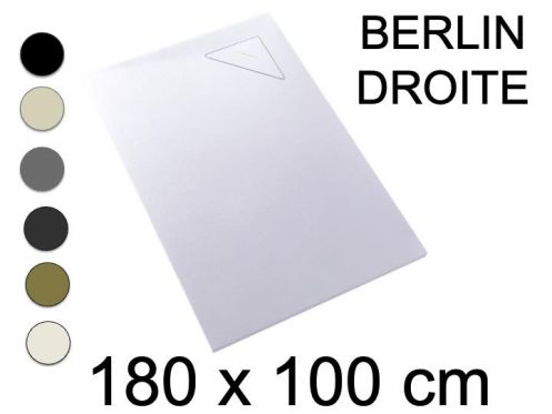 Receveur de douche, 180x100 cm, evacuation angle droit - BERLIN DROITE 100x180