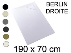 Receveur de douche, 190x70 cm, evacuation angle droit - BERLIN DROITE 70x190