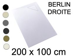 Receveur de douche, 200x100 cm, evacuation angle droit - BERLIN DROITE 100x200