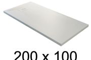 Receveur de douche recoupable, 200x100 cm, resine minérale allegee - BLAY 100x200