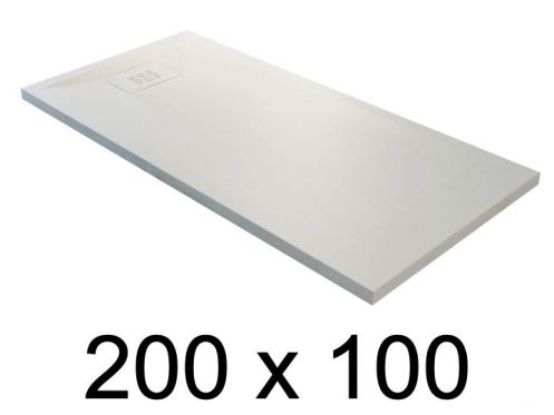 Receveur de douche recoupable, 200x100 cm, resine minrale allegee - BLAY 100x200