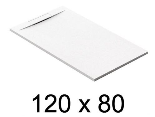 Bac a douche recoupable, 120x80 cm, drainage discret - PINO 80x120