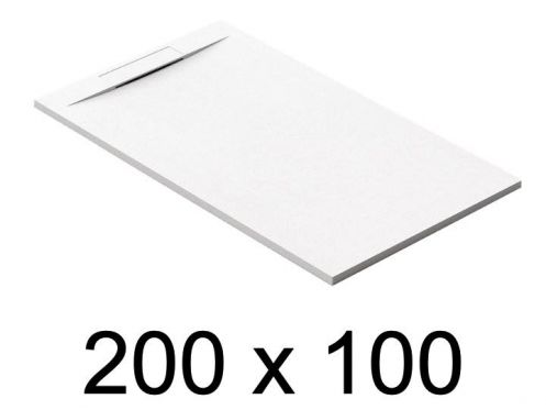 Bac a douche recoupable, 200x100 cm, drainage discret - PINO 100x200