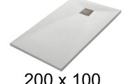 Receveur de douche 200x100 cm, resine, extra plat, recoupable, TECNIK 100x200 