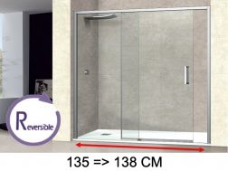 Doucheschuifdeur, 135 tot 138 cm, met vast glas - NANTES 310 CH