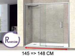Sliding shower door, 145 to 148 cm, with fixed glass - NANTES 310 CH