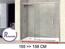 Doucheschuifdeur, 155 tot 158 cm, met vast glas - NANTES 310 CH