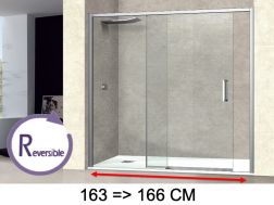 Sliding shower door, 163 to 166 cm, with fixed glass - NANTES 310 CH