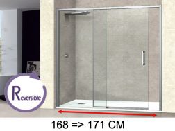Doucheschuifdeur, 168 tot 171 cm, met vast glas - NANTES 310 CH