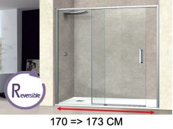 Doucheschuifdeur, 170 tot 173 cm, met vast glas - NANTES 310 CH