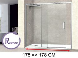 Doucheschuifdeur, 175 tot 178 cm, met vast glas - NANTES 310 CH