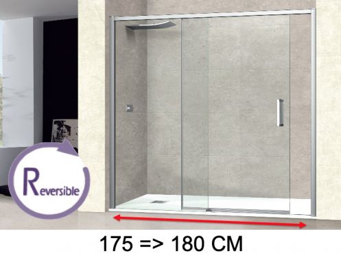 Przesuwane drzwi prysznicowe 175 do 180 cm ze staÅ‚Ä… szybÄ… - NANTES 310 CH