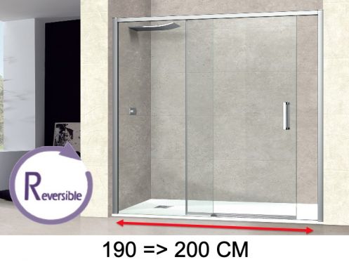 Doucheschuifdeur, 190 tot 200 cm, met vast glas - NANTES 310 CH