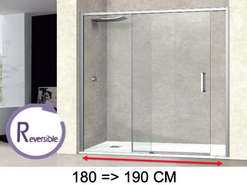Bruseskydedør, 180 til 190 cm, med fast glas - NANTES 310 CH